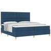 vidaXL Letto a molle con testiera Blu 200 x 200 cm Tessuto