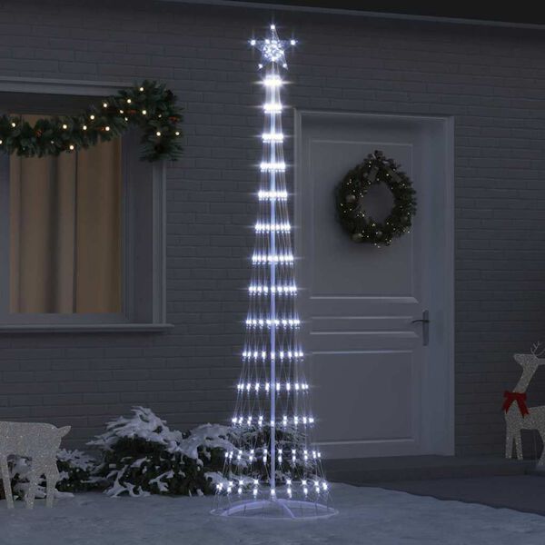 vidaXL Albero di Natale LED Bianco freddo 70 x 70 x 250 cm Metallo