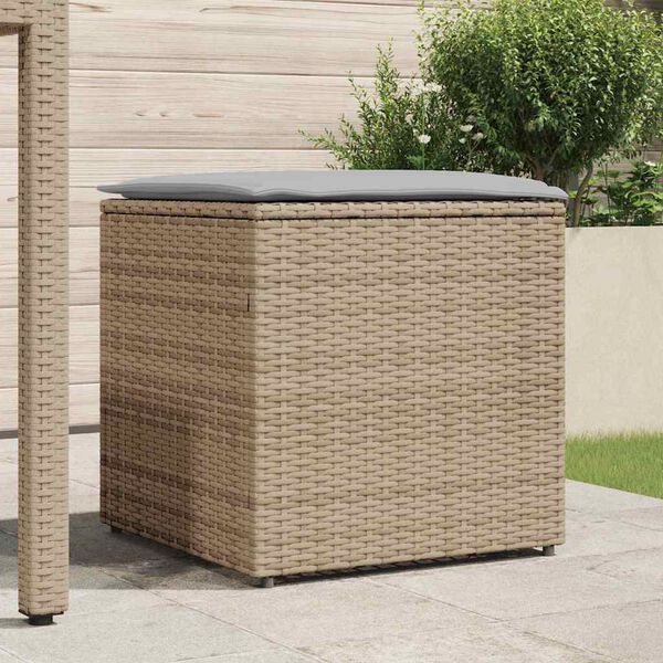 vidaXL Scatola per Cuscini Beige 50 x 50 x 50 cm polyrattan