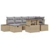 vidaXL Set Divano da Giardino 7 pz Beige polyrattan