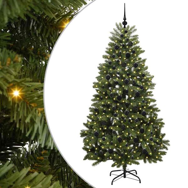 vidaXL Albero di Natale artificiale Verde 210 cm PVC e Metallo