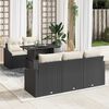 vidaXL Set Divano da Giardino con archiviazione 6 pcs Nero Poly Rattan