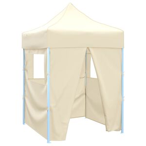 vidaXL Gazebo Professionale Pieghevole con 4 Pareti 2x2m Acciaio Crema