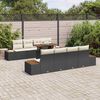 vidaXL Set Divano da Giardino con archiviazione 9 pcs Nero Poly Rattan