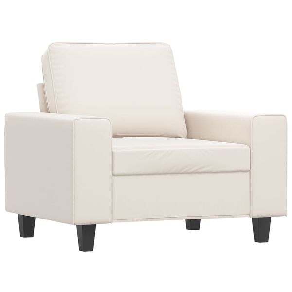 vidaXL Poltrona con Poggiapiedi Beige 60 cm in Tessuto Microfibra