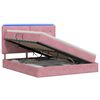 vidaXL Letto con contenitore LED e materasso Rosa 180 x 200 cm Velluto