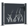 vidaXL Cancello da giardino antracite 100x100 cm in acciaio design erba