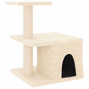 vidaXL Albero per Gatti con Tiragraffi in Sisal Crema 48 cm