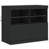 vidaXL Credenza con Luci LED Nera 283x37x67 cm