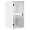vidaXL Mobile a Muro con Ante in Vetro Bianco 35x37x68,5 cm
