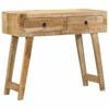 vidaXL Tavolo Consolle 90x32x75 cm in Legno Massello di Mango Grezzo