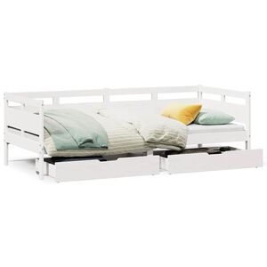 vidaXL Dormeuse con Cassetti Bianco 90x200 cm Legno Massello di Pino