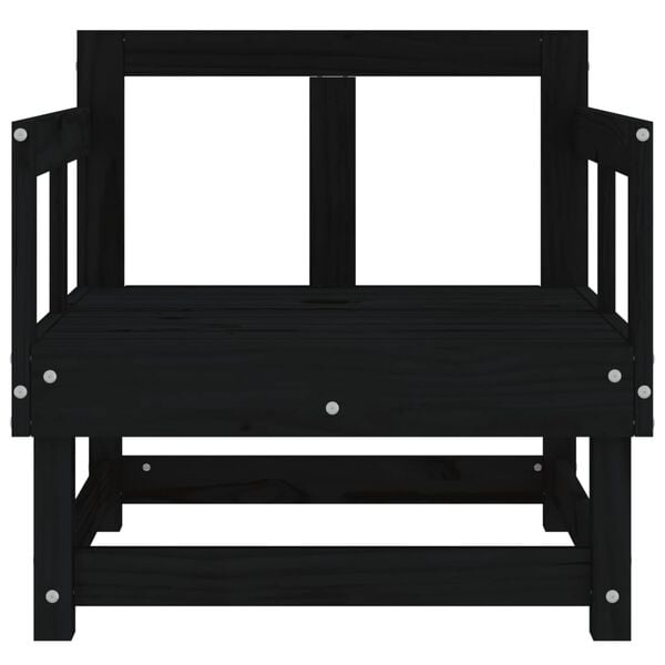 vidaXL Sedie da Giardino 2 pz Nere in Legno Massello di Pino