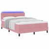 vidaXL Letto a Sorgente LED con materasso Rosa 140 x 190 cm Velluto