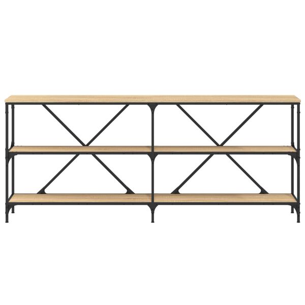 vidaXL Tavolo Consolle Rovere Sonoma 180x30x75 cm Multistrato e Ferro