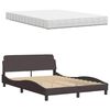 vidaXL Letto con Materasso Hanko Marrone Scuro 140x190cm Tessuto