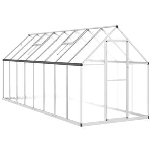 vidaXL Telaio Serra con Base Argento 445x169x195 cm in Alluminio