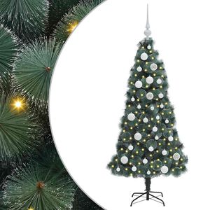 vidaXL Albero di Natale artificiale pre-illuminato con set di palle