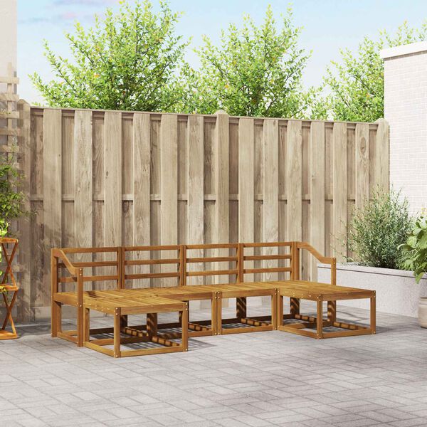 vidaXL Set di divani da esterno 6 pcs Naturale Legno multistrato