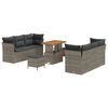 vidaXL Set Divano da Giardino 9 pcs Grigio polyrattan