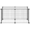 vidaXL Gabbia per Animali Domestici 8 Pannelli Nero 35x35 cm Acciaio