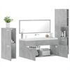 vidaXL Set Mobili da Bagno 4 pz Grigio Cemento in Legno Multistrato