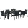 vidaXL Set da Pranzo per Giardino 7 pcs Nero e Grigio Rattan in PE