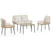 vidaXL Set di Mobili da Giardino 4 pcs Nero e Crema polyrattan