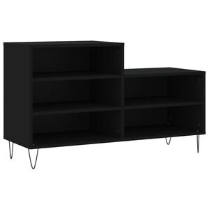 vidaXL Scarpiera Nera 102x36x60 cm in Legno Multistrato