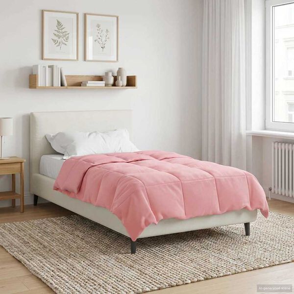 vidaXL Duvet Invernale Trapuntato Rosa 135 x 200 cm Microfibra