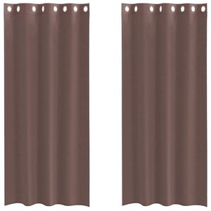 vidaXL Tende in Voile con Occhielli 2 pz Marrone 140x245 cm