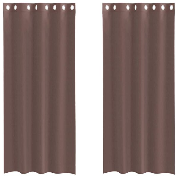 vidaXL Tende in Voile con Occhielli 2 pz Marrone 140x245 cm