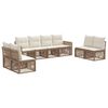 vidaXL Set Divano da Giardino 8 pcs Beige e Bianco Crema polyrattan