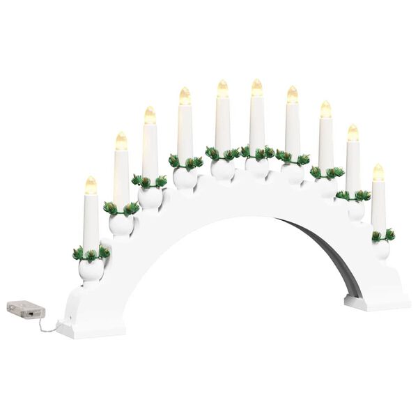 vidaXL Arco di Candele di Natale con 10 Candele LED 3 pcs Bianco
