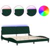 vidaXL Giroletto con LED senza Materasso Verde Scuro 200x200 cm in Velluto