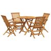 vidaXL Set da Pranzo da Giardino 5 pz in Legno Massello di Teak