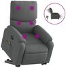 vidaXL Poltrona Alzapersona Massaggi Elettrica Grigio Scuro Tessuto