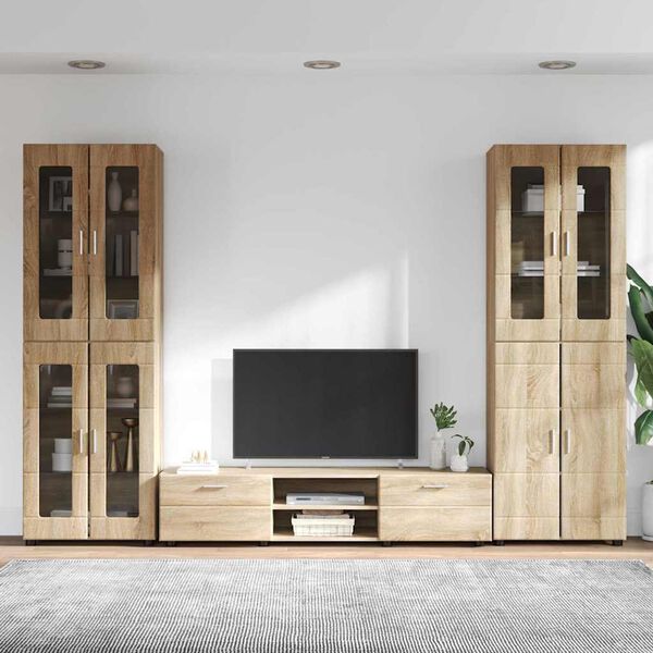 vidaXL Set mobile TV con cassetto Rovere Sonoma Legno multistrato