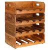 vidaXL Set Portavini 4 pz per 16 Bottiglie in Legno Massello di Mogano