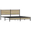 vidaXL Giroletto senza Materaso in Metallo Rovere Sonoma 160x200 cm