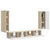 vidaXL Set di Mobiletto da TV a Parete 4 pcs Rovere Sonoma