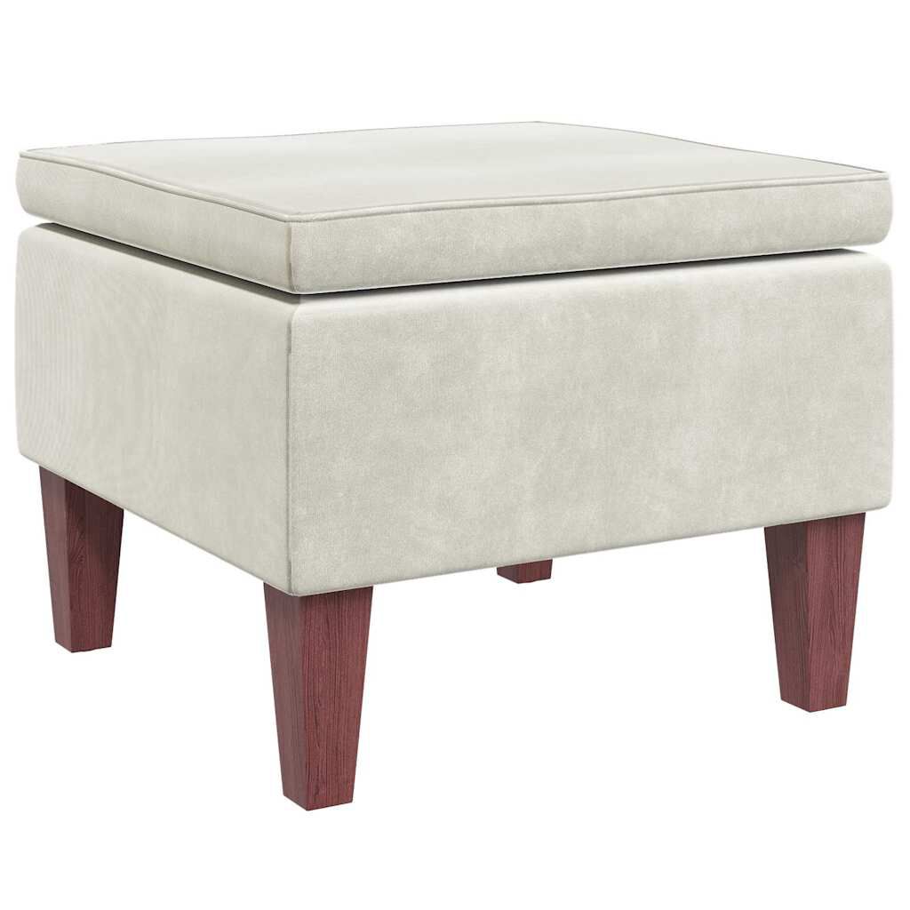 VidaXL Poggiapiedi In Velluto Verde Chiaro Con Gambe In Legno – 52x52x42 Cm