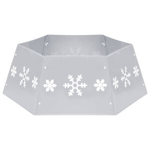 vidaXL Gonna per Albero di Natale Argento e Bianco &Oslash;68x25 cm