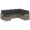 vidaXL Set Divani da Giardino 7 pz con Cuscini Grigio in Polyrattan