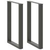 vidaXL Gambe per tavolo da bar a forma di U 2 pz Antracite 60x(90-91) cm Acciaio