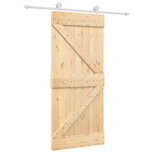 vidaXL Porta scorrevole Naturale e Bianco 90 x 210 cm