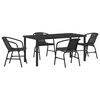 vidaXL Set da Pranzo per Giardino 5 pcs Nero