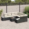 vidaXL Set Divano da Giardino con cuscino 9 pcs Nero polyrattan