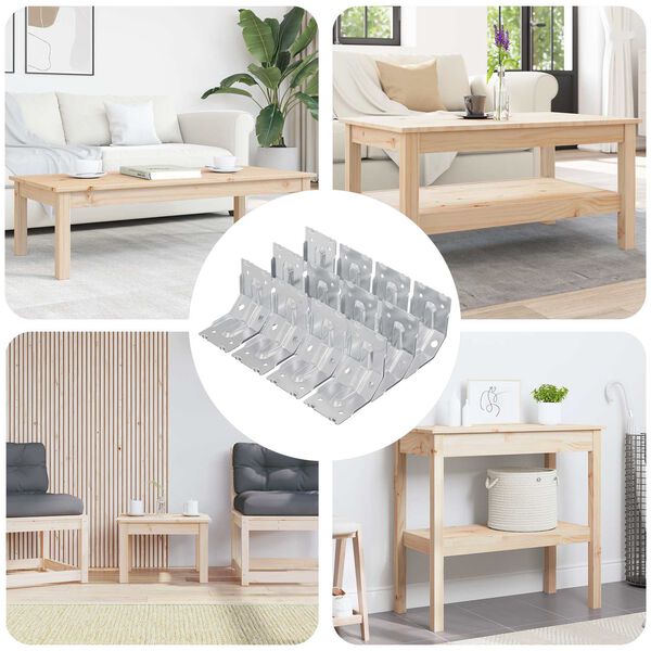 vidaXL Supporto 12 pcs Zincato 106 x 55 x 1,5mm Acciaio