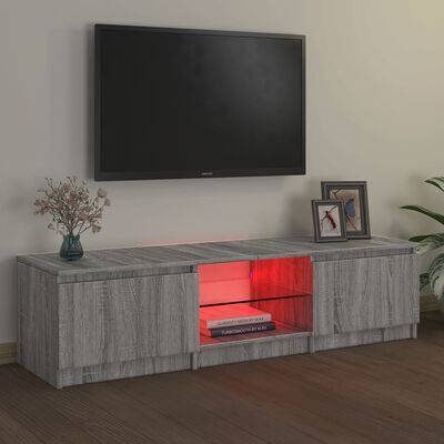 vidaXL Mobile Porta TV con Luci LED Grigio Sonoma 140x40x35,5 cm